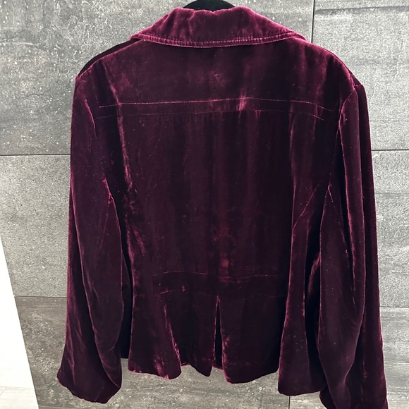 Nine West Woman Burgundy Velvet Jacket Size 18 W - Picture 7 of 9